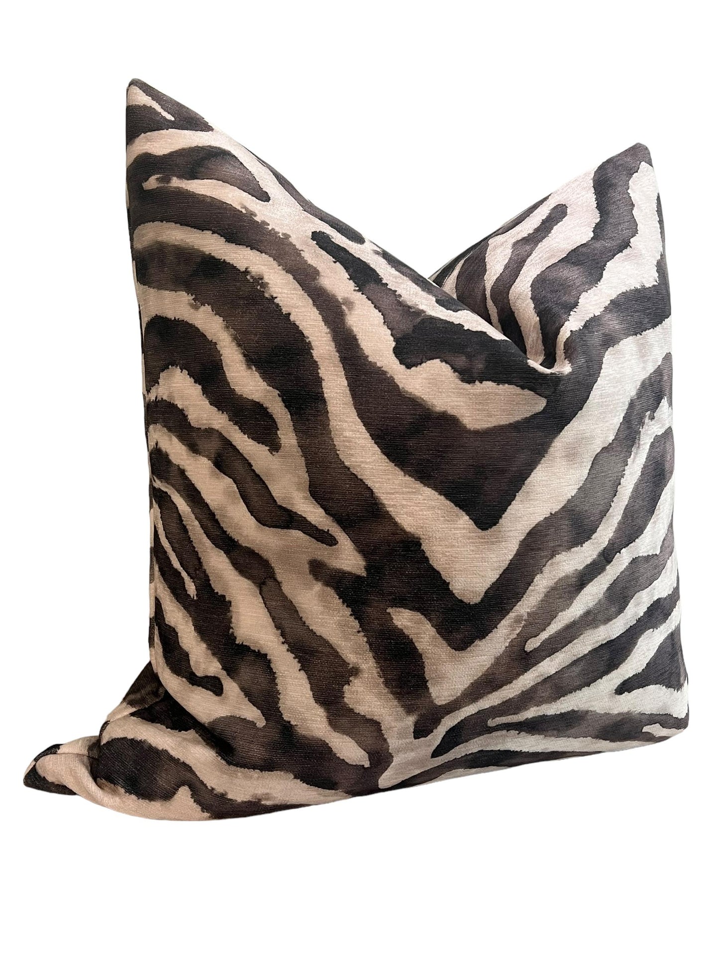 Monochrome Zebra Print Pillow Cover, Black Zebra Pattern Pillow, Beige Safari Zebra Pillow Cover, Safari Inspired Zebra Print Pillow Cover