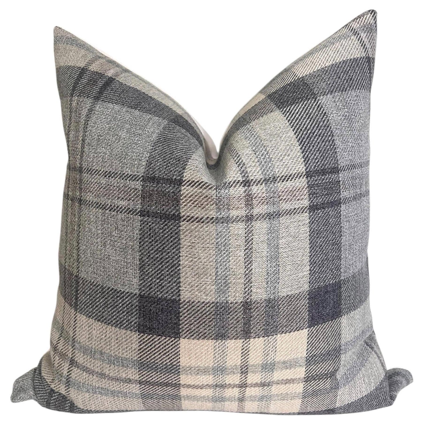 Plaid Linen Pillow Cover, Beige and Gray Plaid Cushion, Neutral Toned Cushion, Buffalo Check Accent Pillow, Modern Farmhouse Throw Cushion