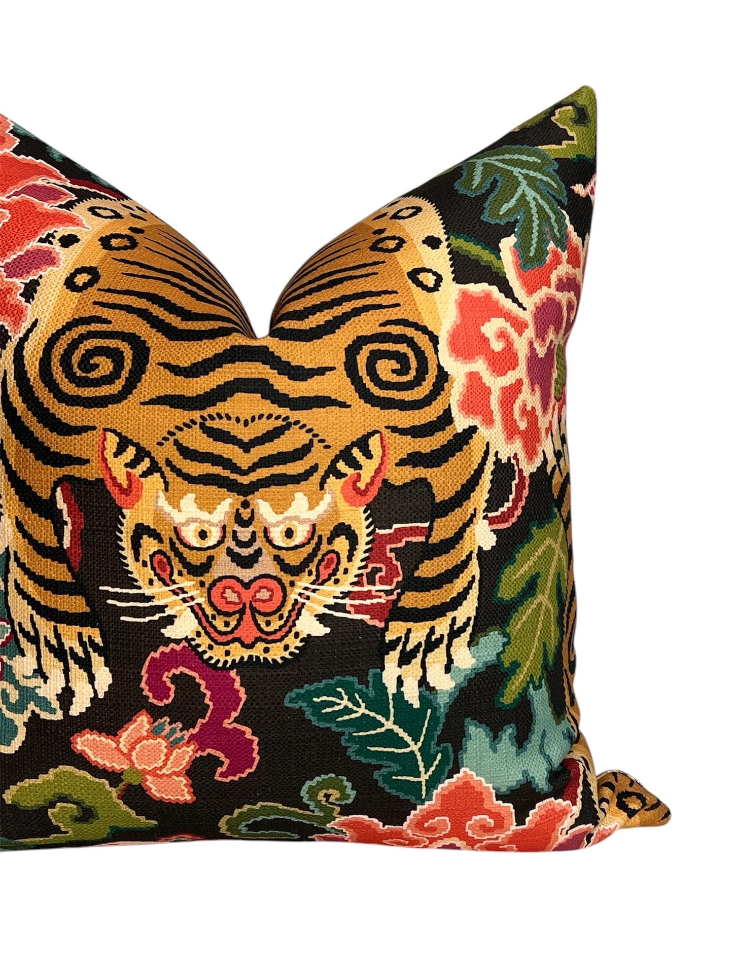 Tiger Eye Pillow Cover, Tibet Tiger Eye, Designer Pillow Cover, Tiger Eye Slate Cushion, Chinoiserie Pillow Cover, Multi Color Tiger Cushion