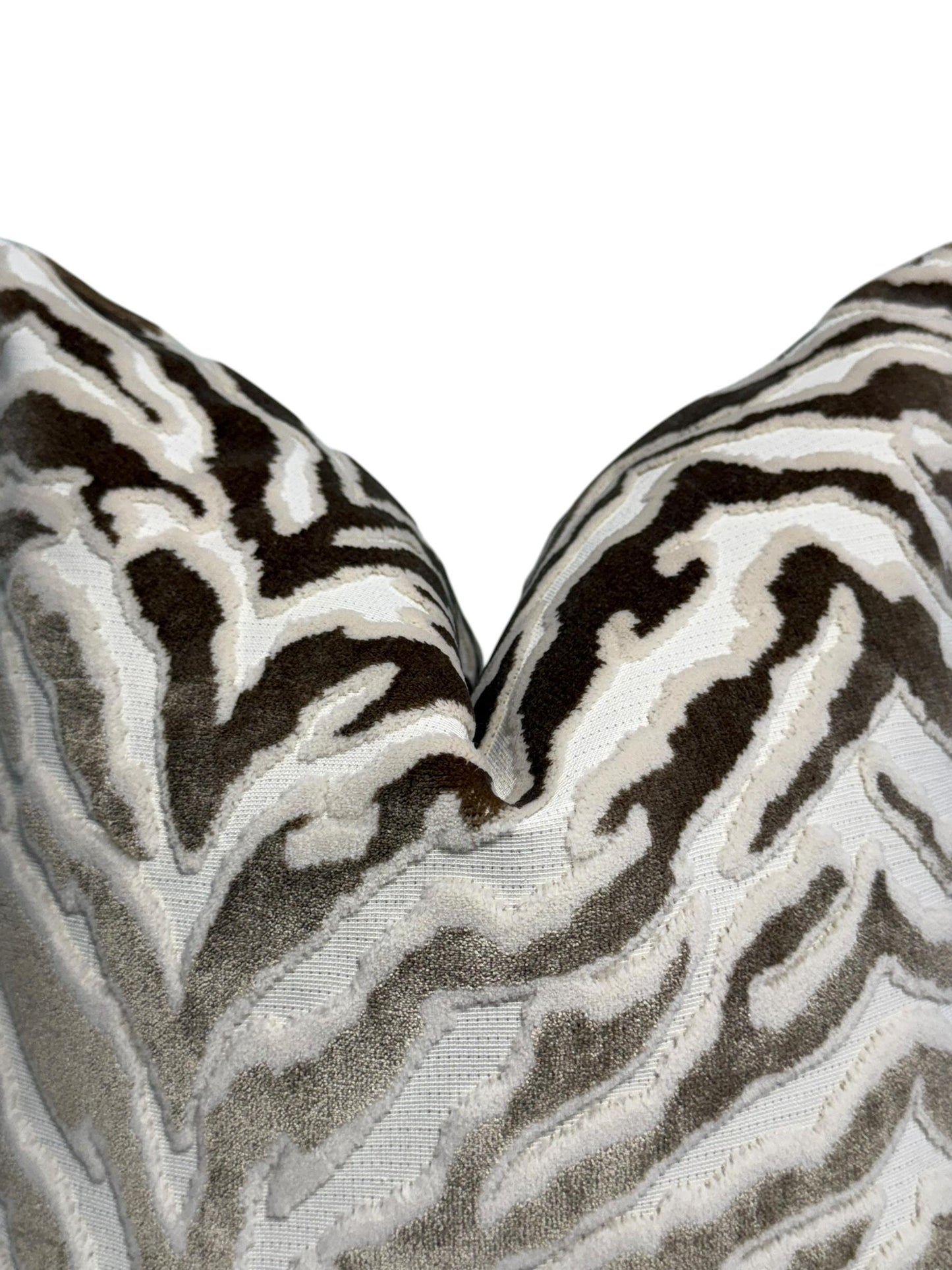Abstract Zebra Pattern Throw Pillow | Designer Cushion Cover | Neutral Abstract Velvet Pillow Cover | Modern Animal Print Throw Pillow