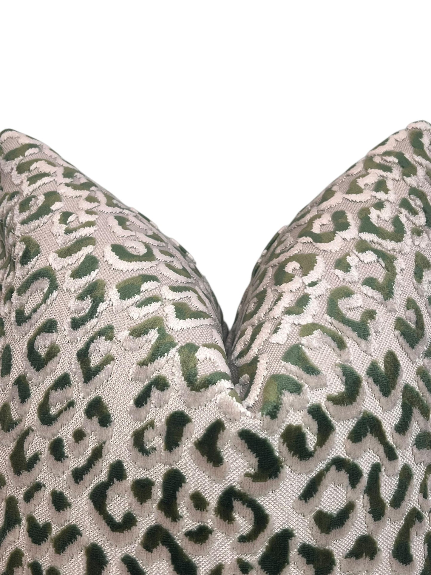 Leopard Print Pillow Cover, green and white Velvet Ocelot, Animal Print Pillow, Cheetah Velvet Pillow Cushion, modern accent throw Cushion