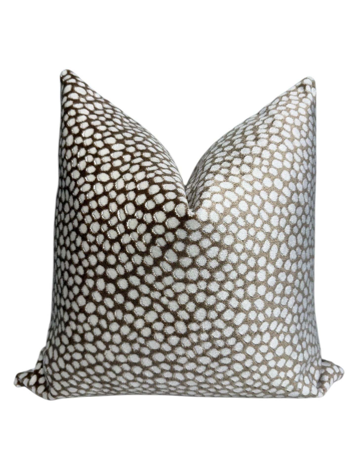 Luxury Antelope Print Pillow Cover | Neutral Velvet Throw Pillow, Modern Animal Print Cushion, Fawn Print Pillow Cover, Spotted Pillow Cover