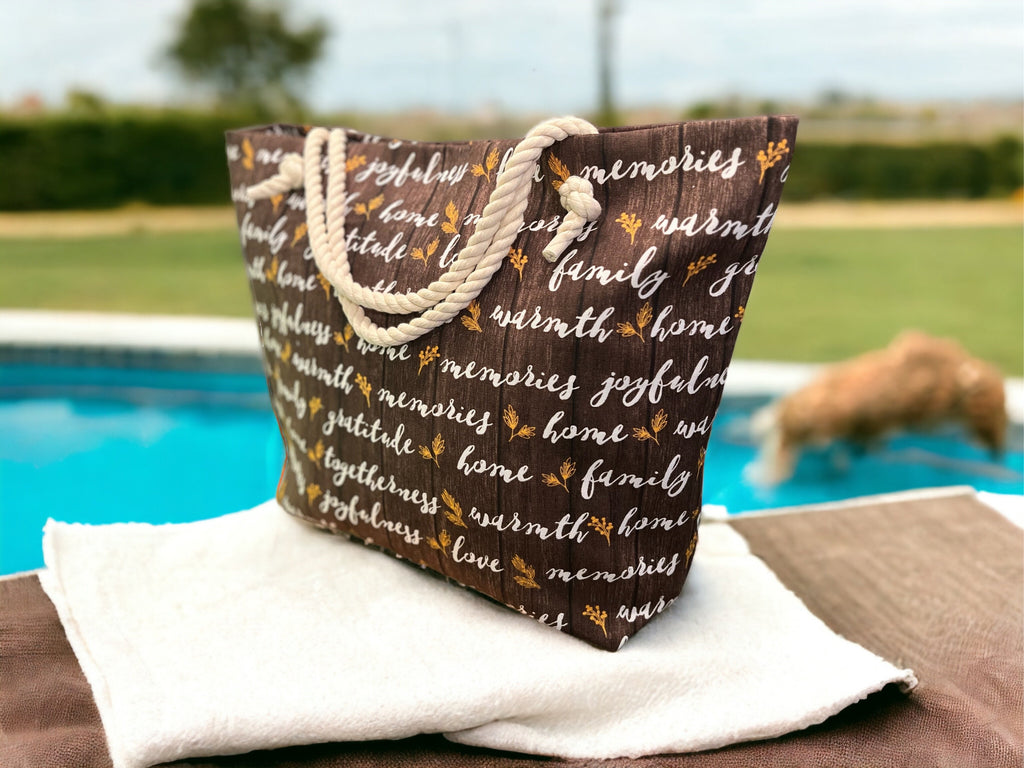 Extra Large Beach Tote Bag: Cotton Canvas, Magnetic Snap