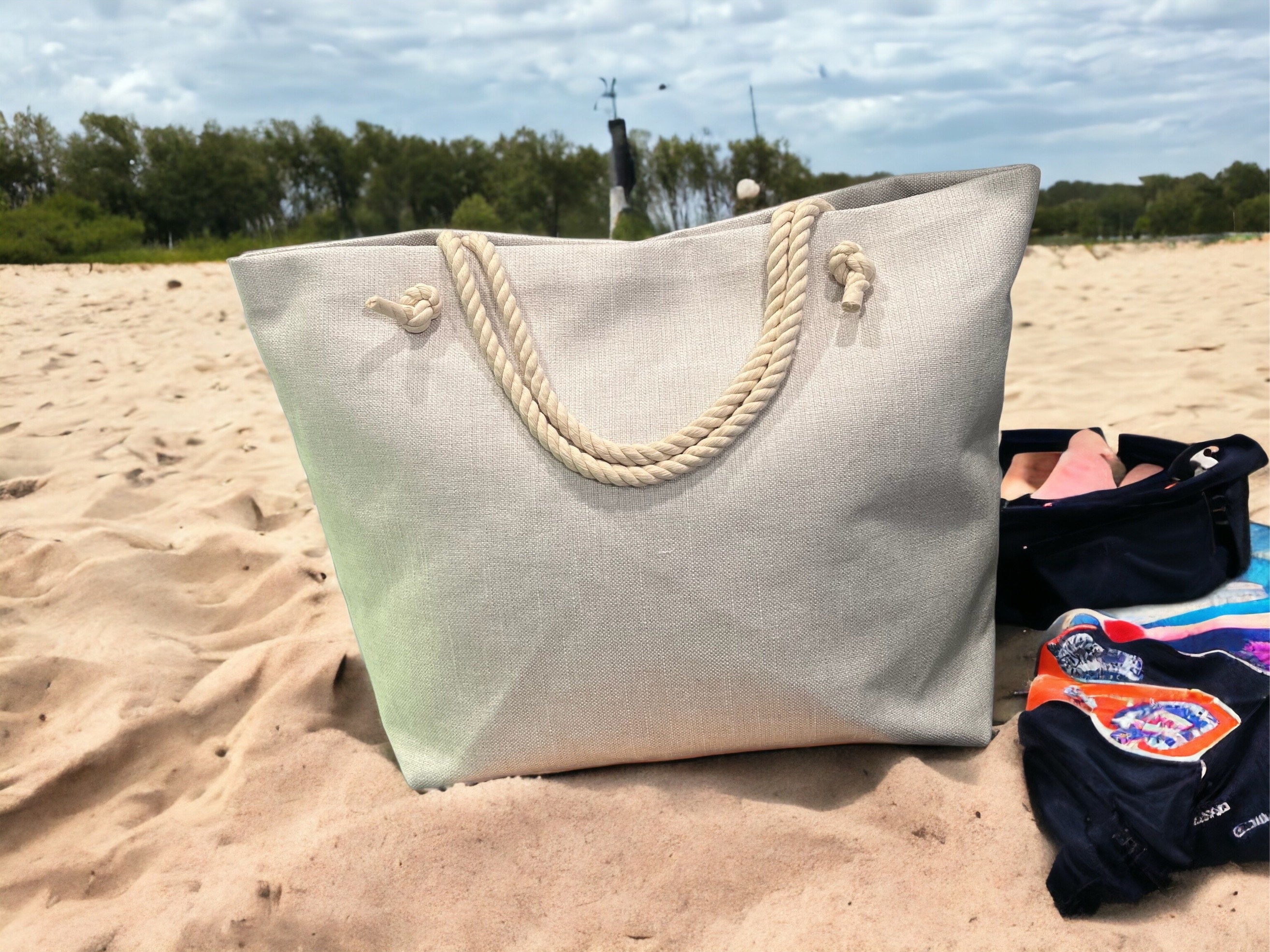 Extra Large Canvas Beach Tote Bag: Chic Weekend Getaway