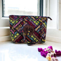 African Print Tote Bag, Ankara Fabric Handbag, Women's Zipper Bag