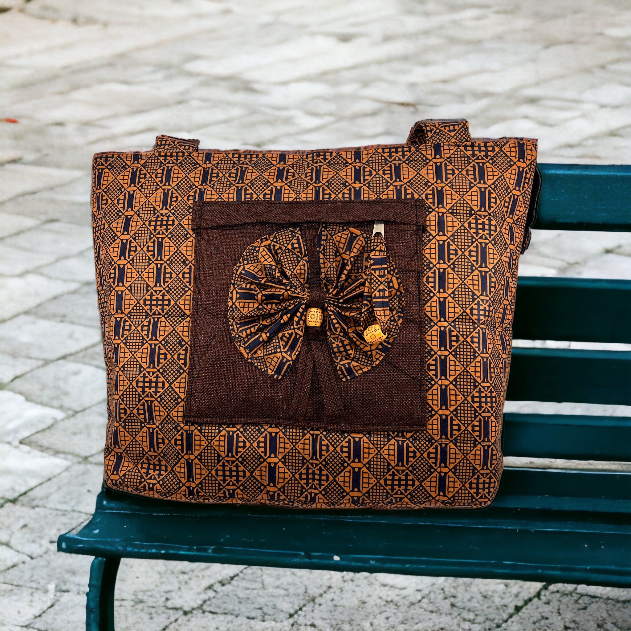 African Print Tote Bag: Ankara Fabric Handbag, Cotton Lined