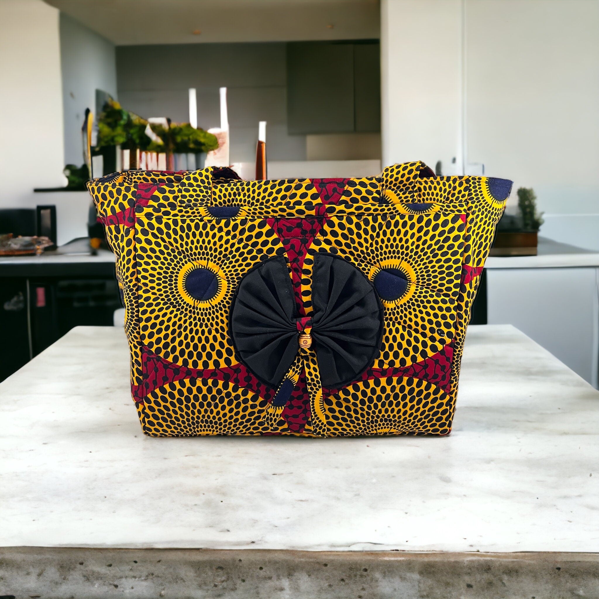 Ankara Fabric Tote Bag, African Print Handbag, Women's Cotton Bag