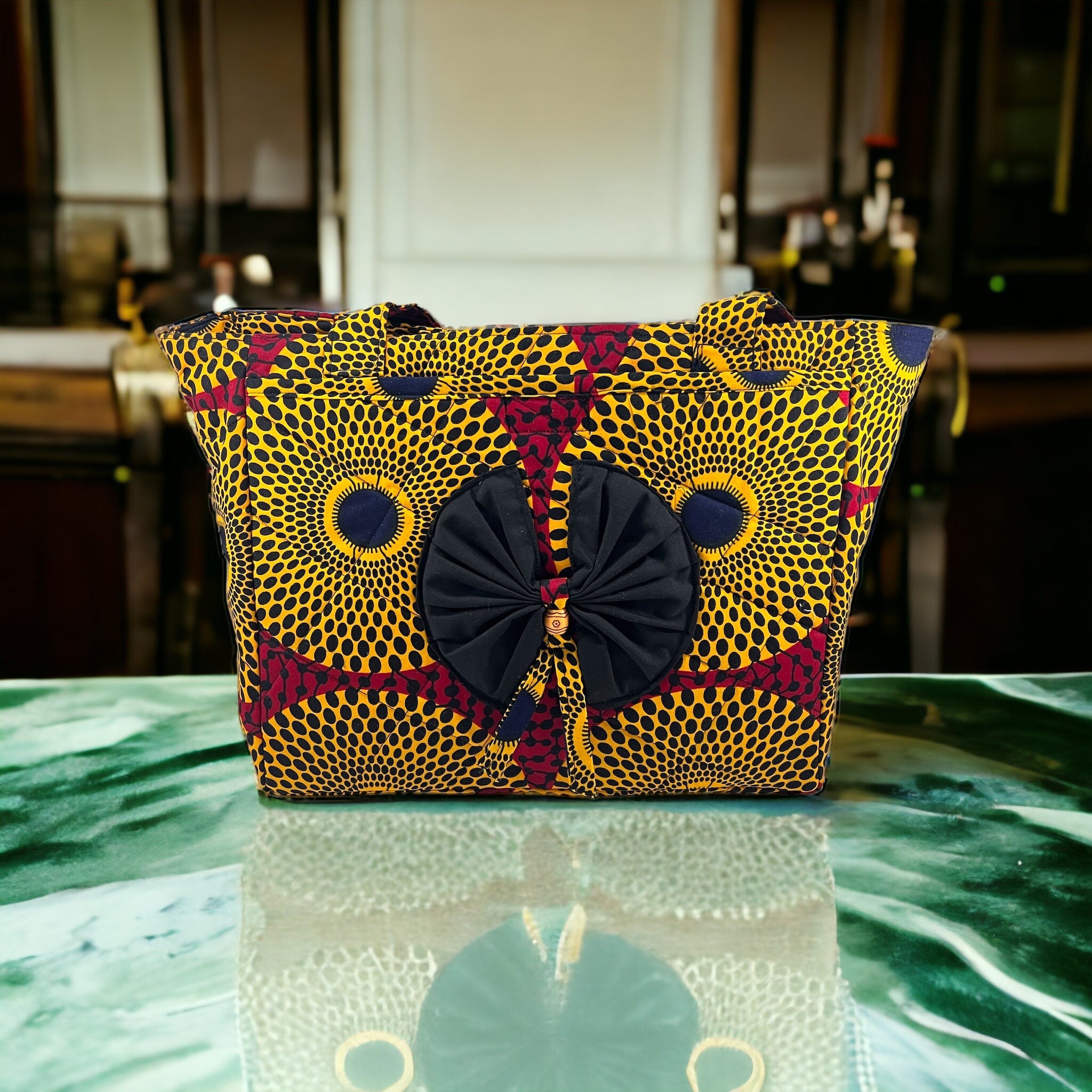 Ankara Fabric Tote Bag, African Print Handbag, Women's Cotton Bag