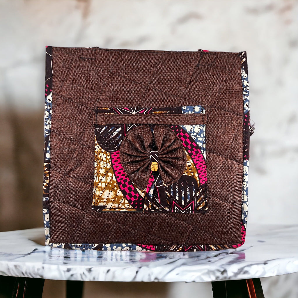 African Print Cotton Tote Bag, Padded Laptop Bag