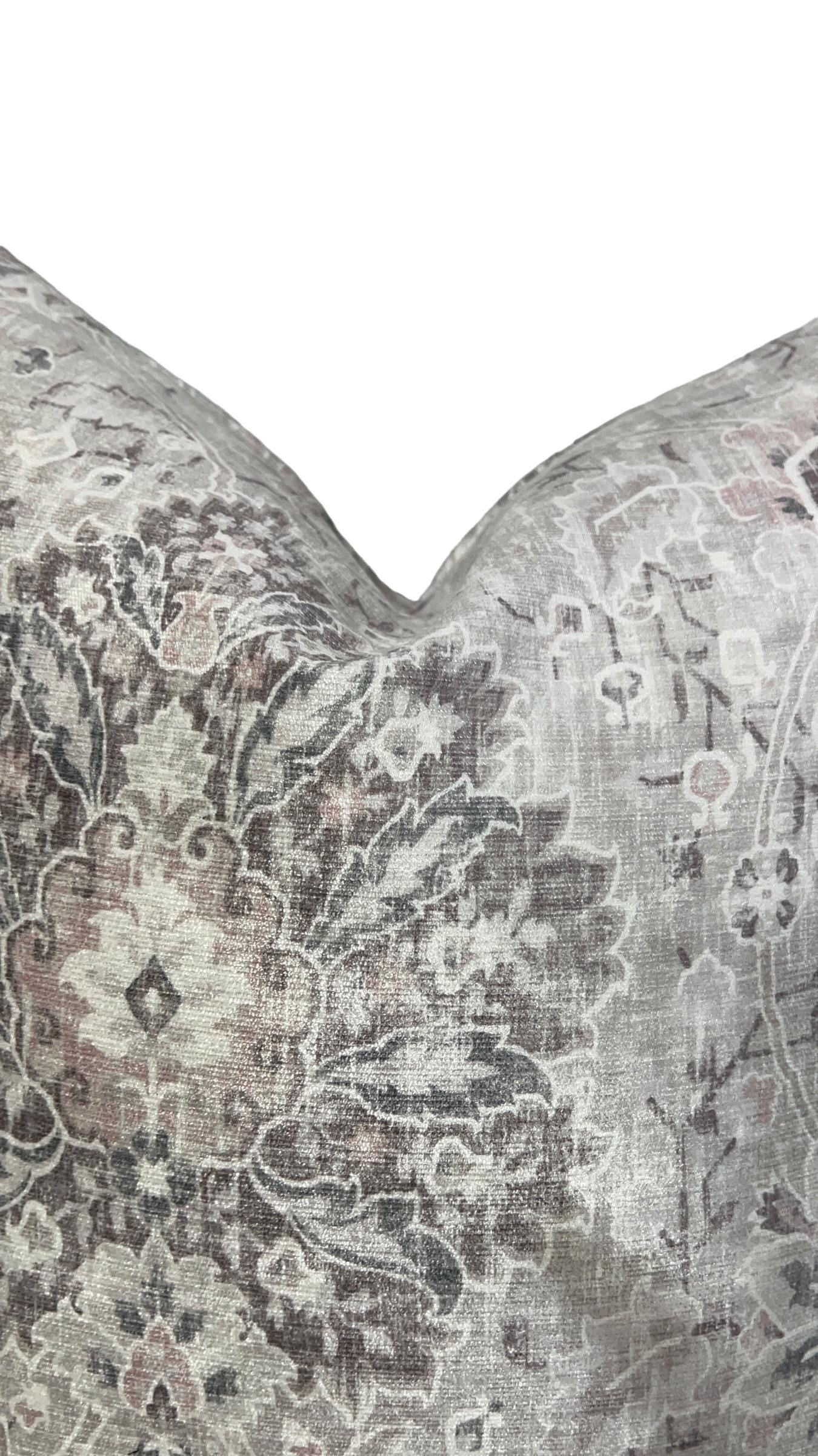 Boho Floral Linen Pillow Cover, Vintage-Inspired Cushion