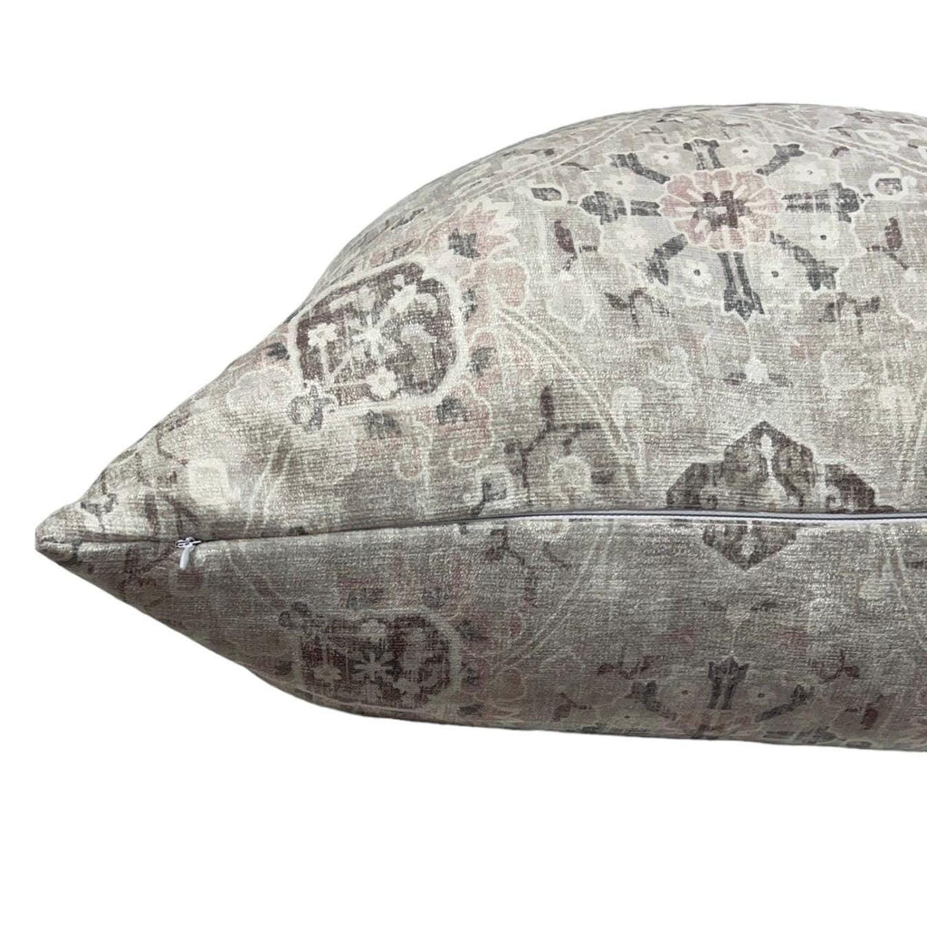 Boho Floral Linen Pillow Cover, Vintage-Inspired Cushion