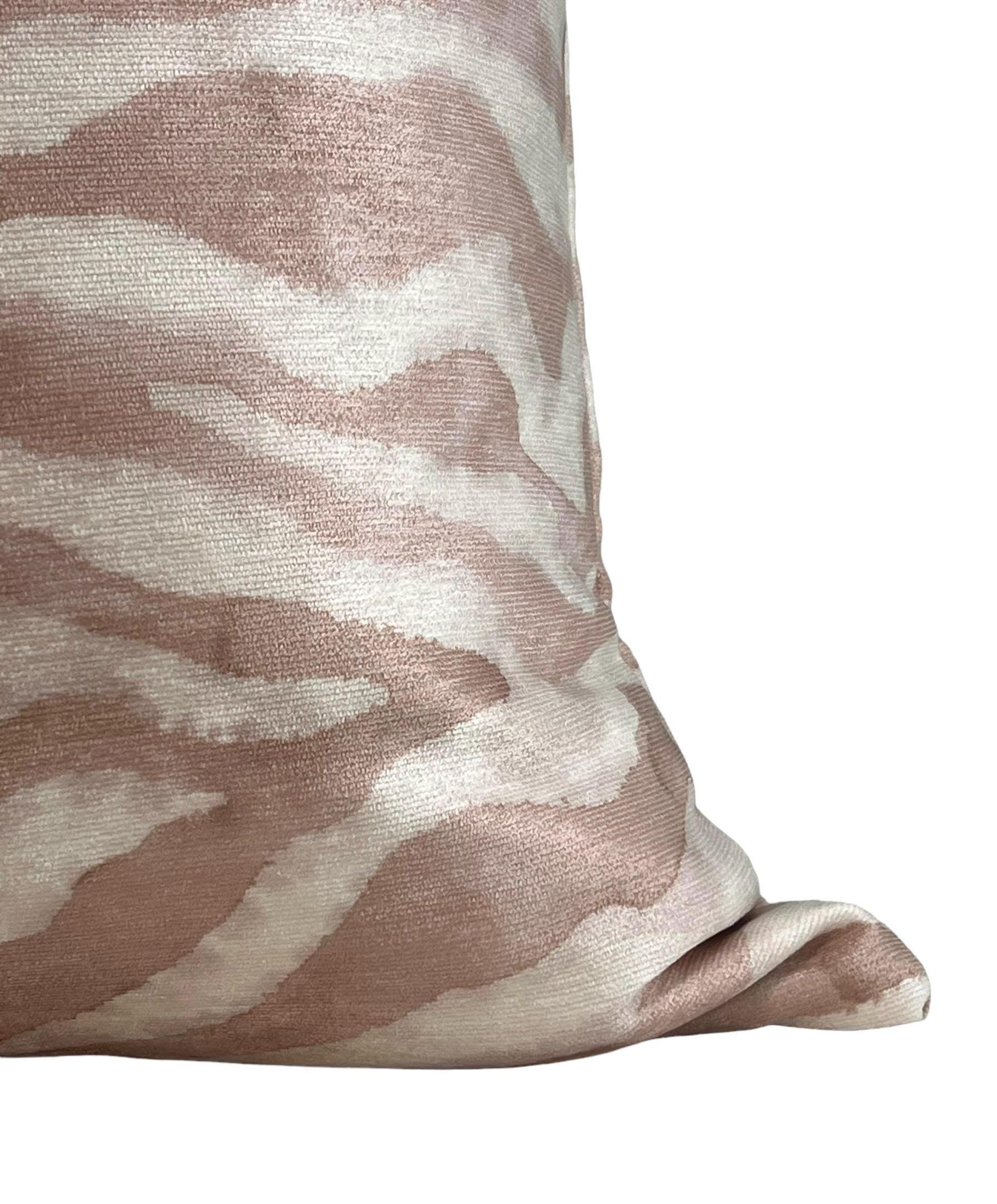 Blush Zebra Print Pillow Cover, Safari Home Decor