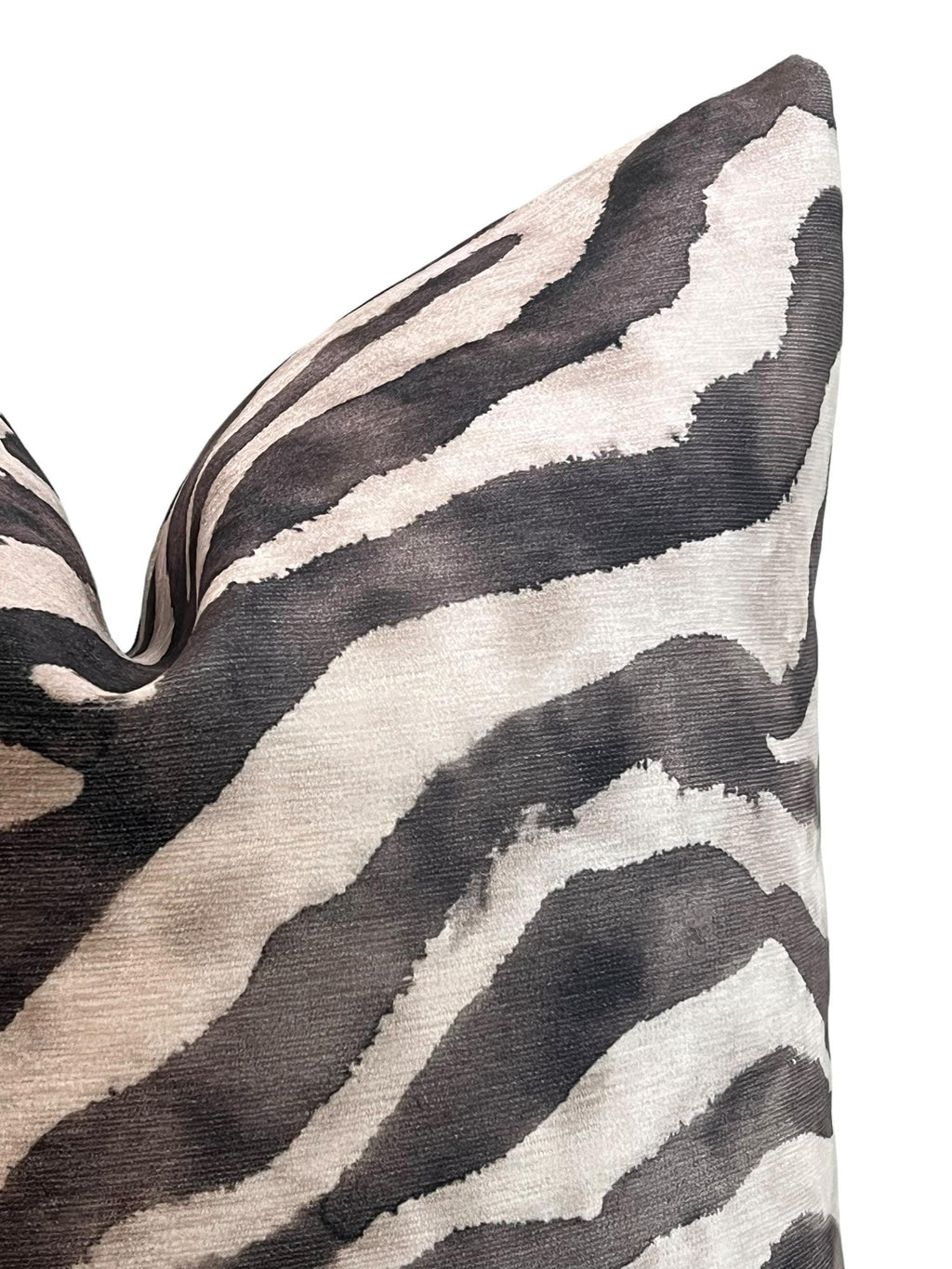 Handmade Beige Zebra Print Pillow Cover, Safari Decor