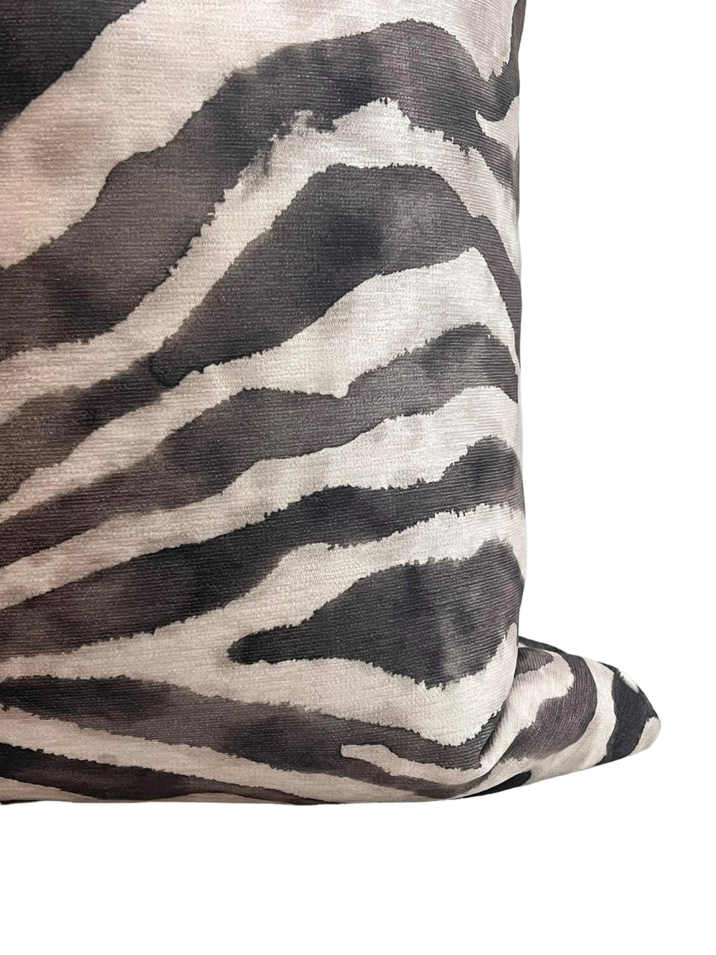 Handmade Beige Zebra Print Pillow Cover, Safari Decor