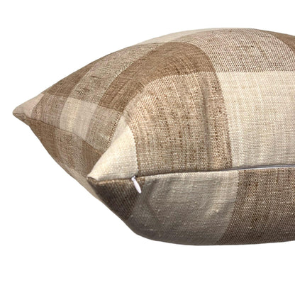 White and Tan Plaid Pillow Cover, Buffalo Check Pillow Cover, Rustic Plaid Throw Pillow, White-Tan Checkered Pillow Cover, Check Please