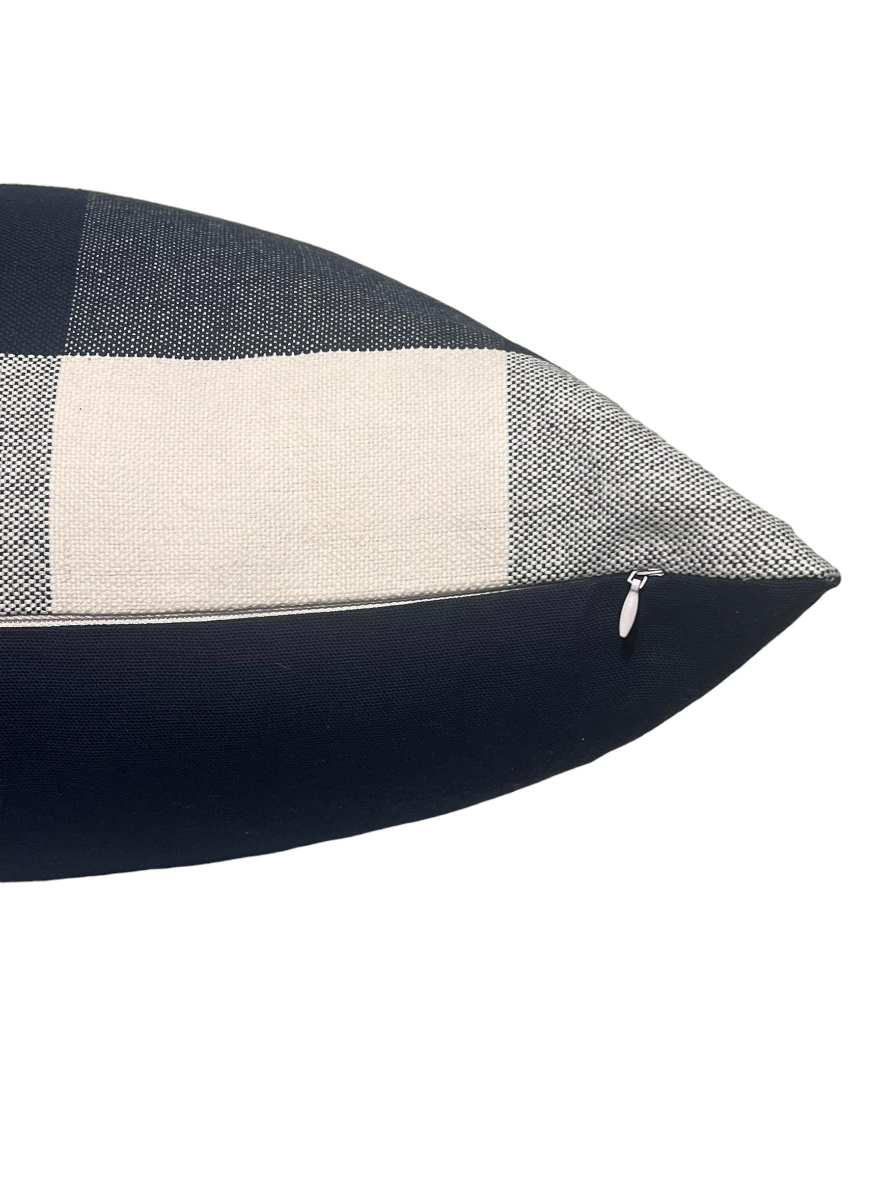 Navy and White Buffalo Check Pillow Cover, Farmhouse Decor