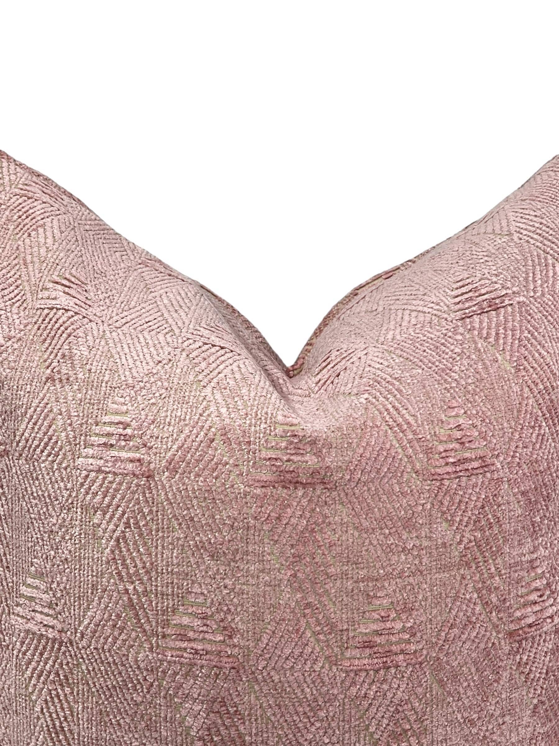 Blush Pink Geometric Pillow Cover, Textured Velvet Cushion, Geometric Velvet Cushion, Modern Pink Throw Pillow, Soft Pink Throw Pillow