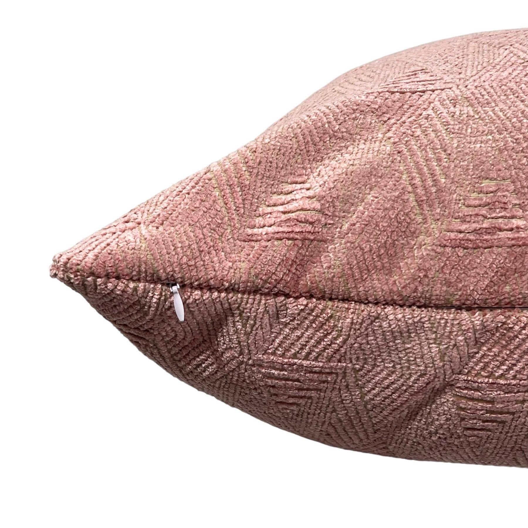 Blush Pink Geometric Pillow Cover, Textured Velvet Cushion, Geometric Velvet Cushion, Modern Pink Throw Pillow, Soft Pink Throw Pillow