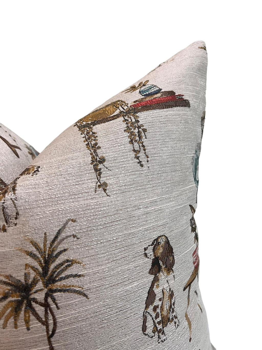 Whimsical Dog Print Pillow Cover, Pet Decor Accent Pillow, Handmade