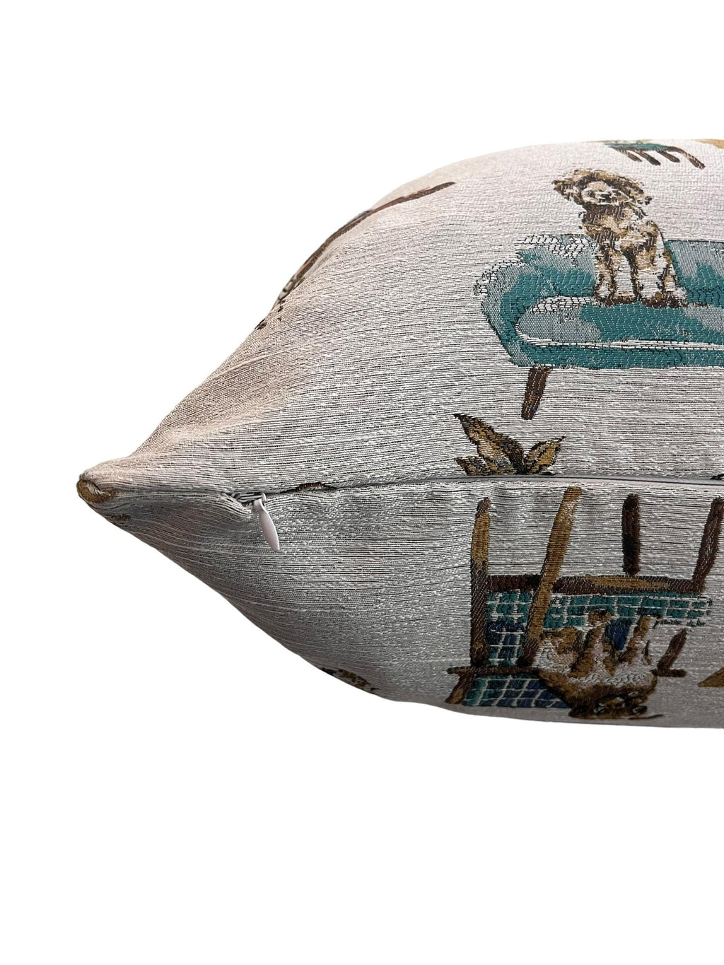 Whimsical Dog Print Pillow Cover, Pet Decor Accent Pillow, Handmade