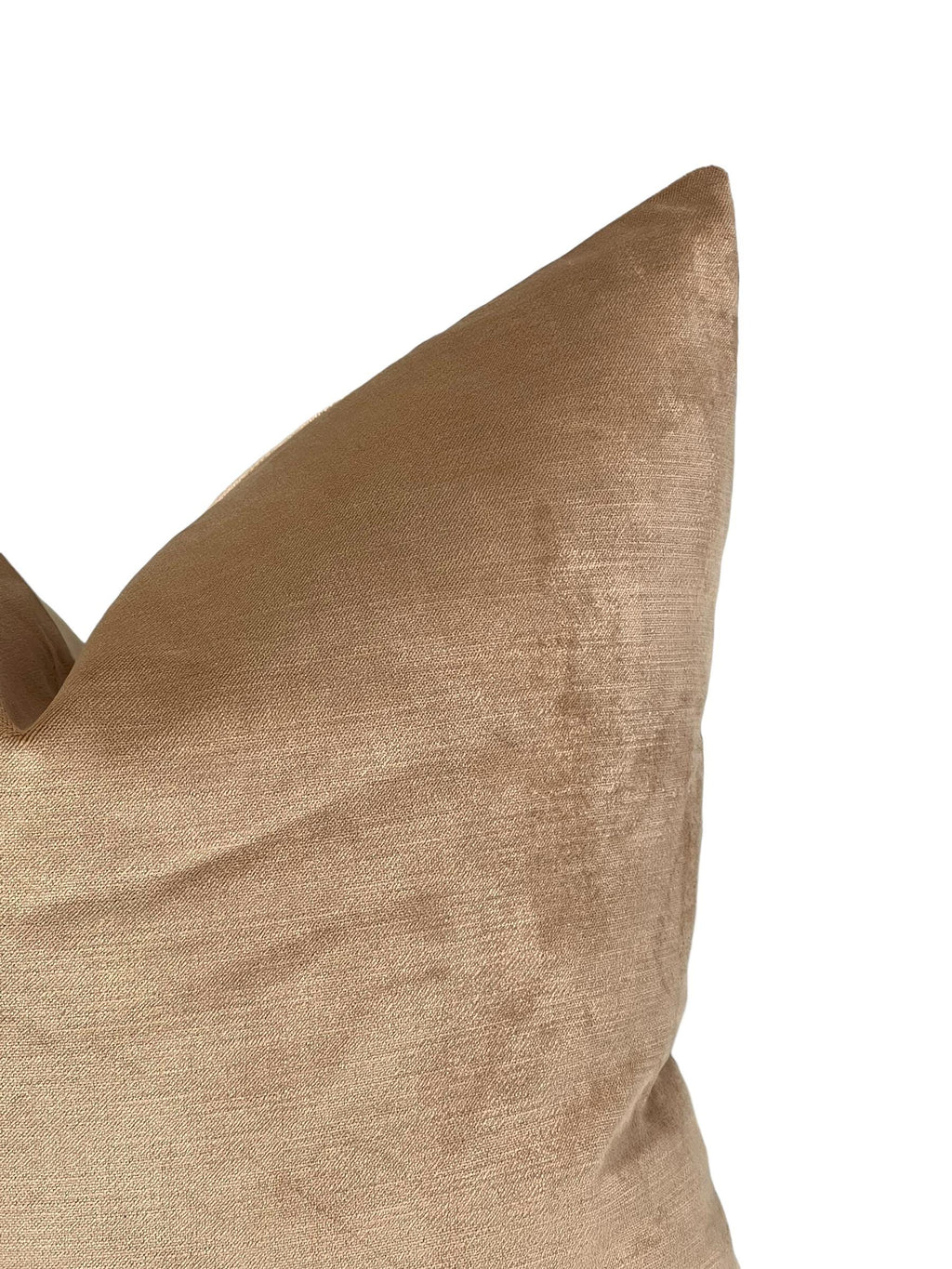 Champagne Velvet Pillow Cover, Golden Beige Linen, Handmade