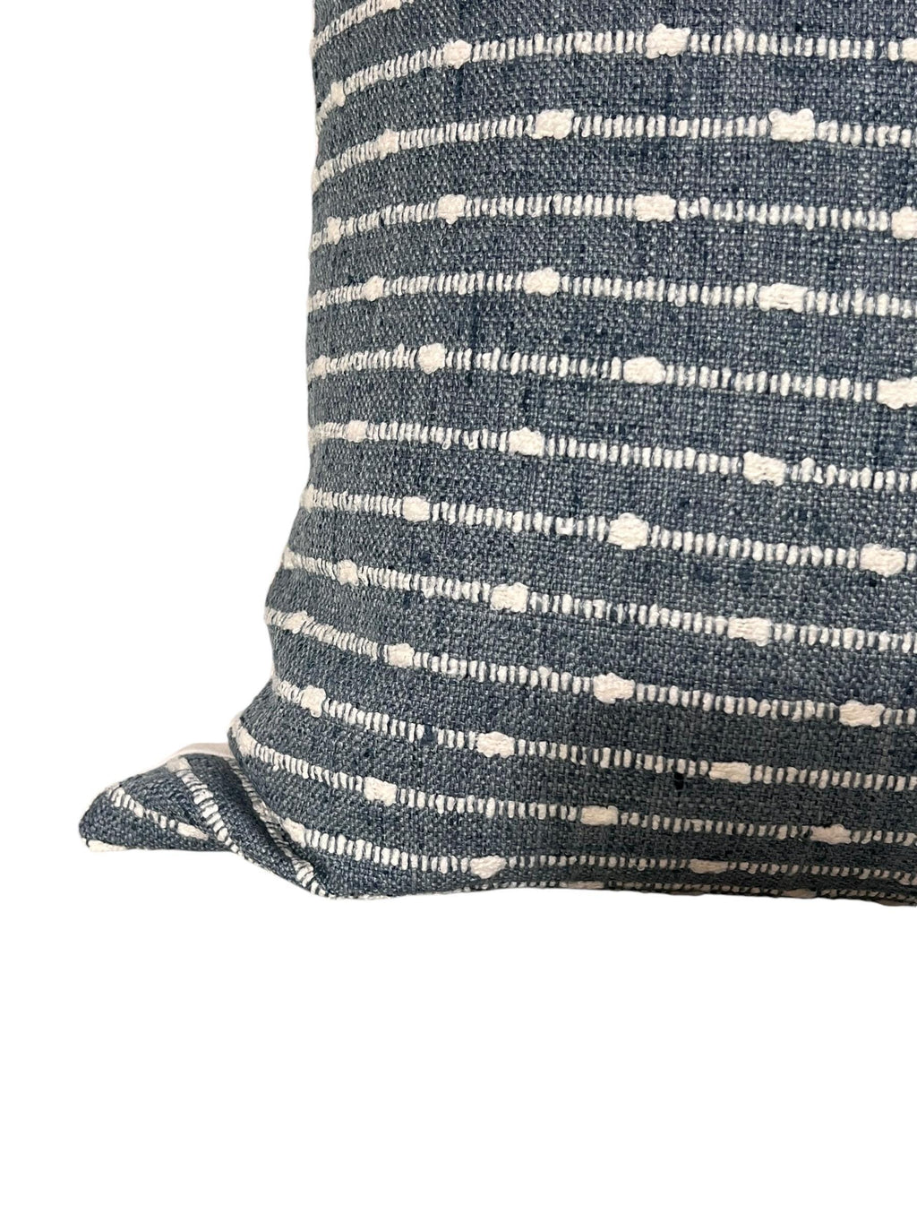 Blue Woven Striped Pillow Cover, Boho Dotted Cushion