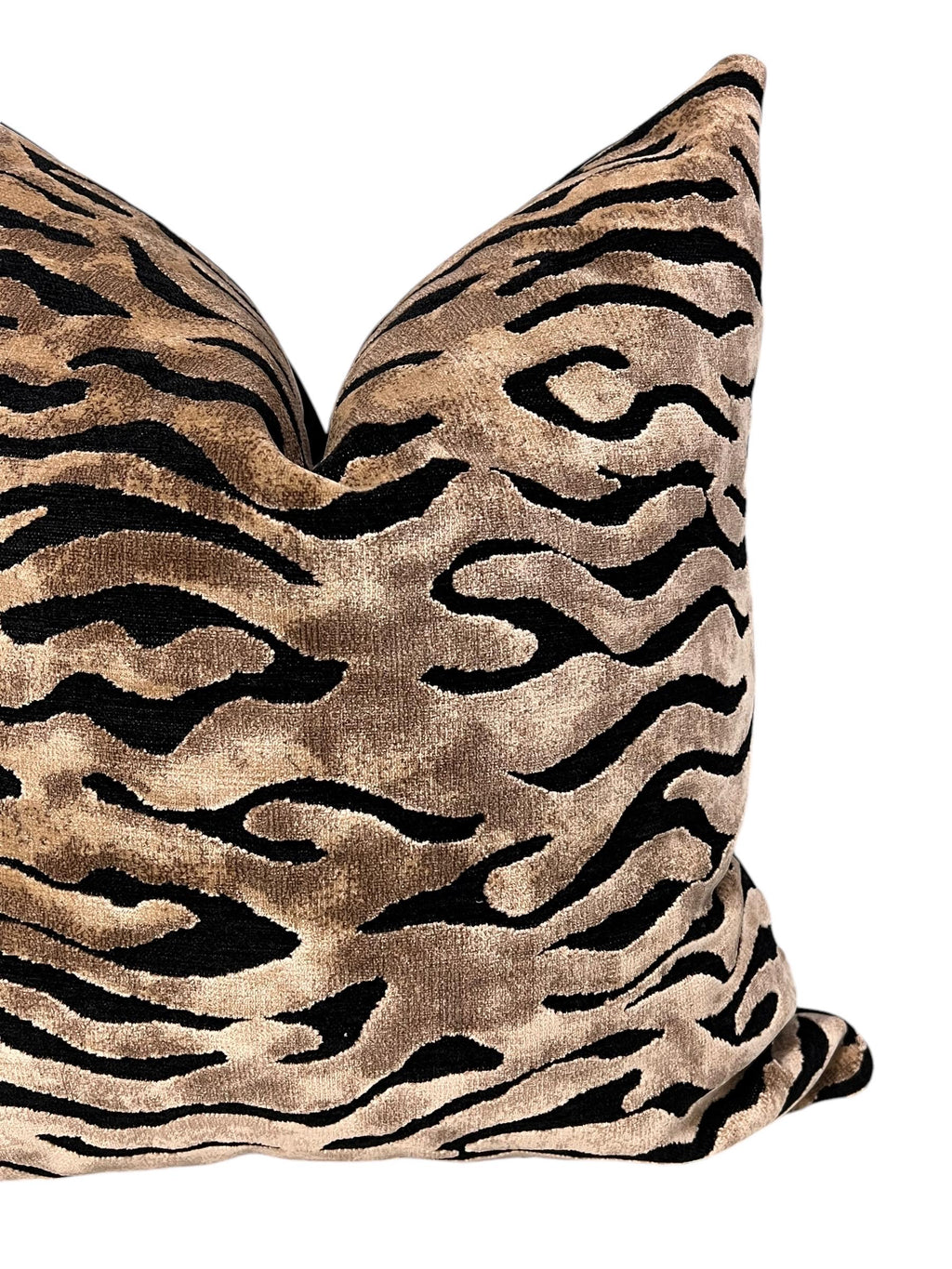 Zebra Print Velvet Pillow Cover, Handmade Safari Throw Pillow