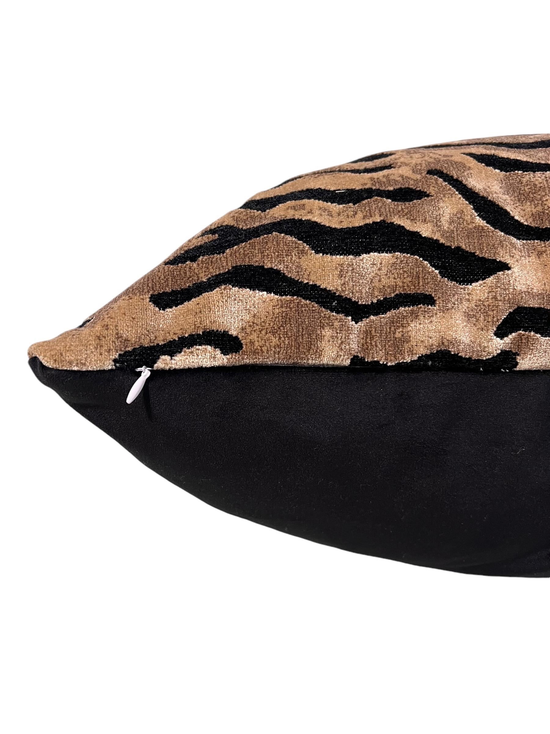 Zebra Print Velvet Pillow Cover, Handmade Safari Throw Pillow