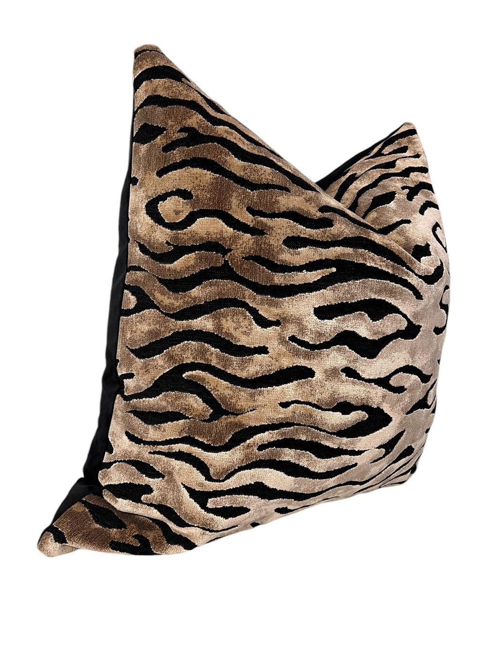 Zebra Print Velvet Pillow Cover, Handmade Safari Throw Pillow