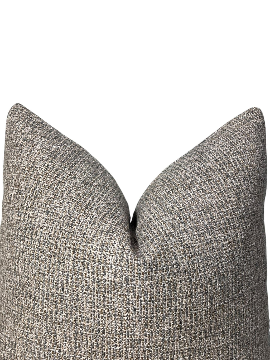 Handmade Tweed Pillow Cover, Beige Brown Woven Accent Cushion