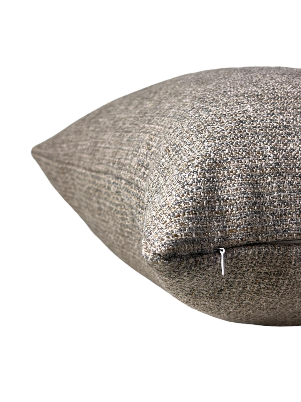Handmade Tweed Pillow Cover, Beige Brown Woven Accent Cushion
