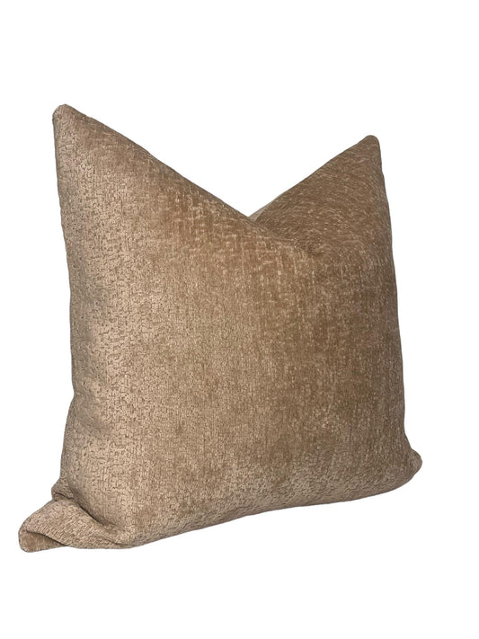 Textured Beige Velvet Pillow Cover, Soft Beige Chenille Throw Pillow Cover, Plush Beige Throw Pillow Cover, Taupe Beige Cushion