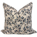 Leaf Embroidery Linen Pillow Cover, Neutral Toned Pillow Cover, Botanical Embroidered Cushion Cover, Linen Decorative Pillow Cover