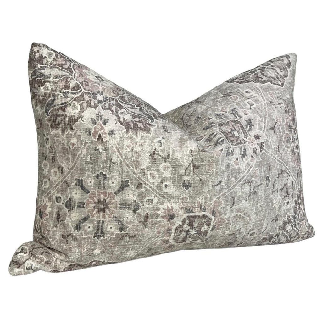 Boho Floral Linen Pillow Cover, Vintage-Inspired Cushion