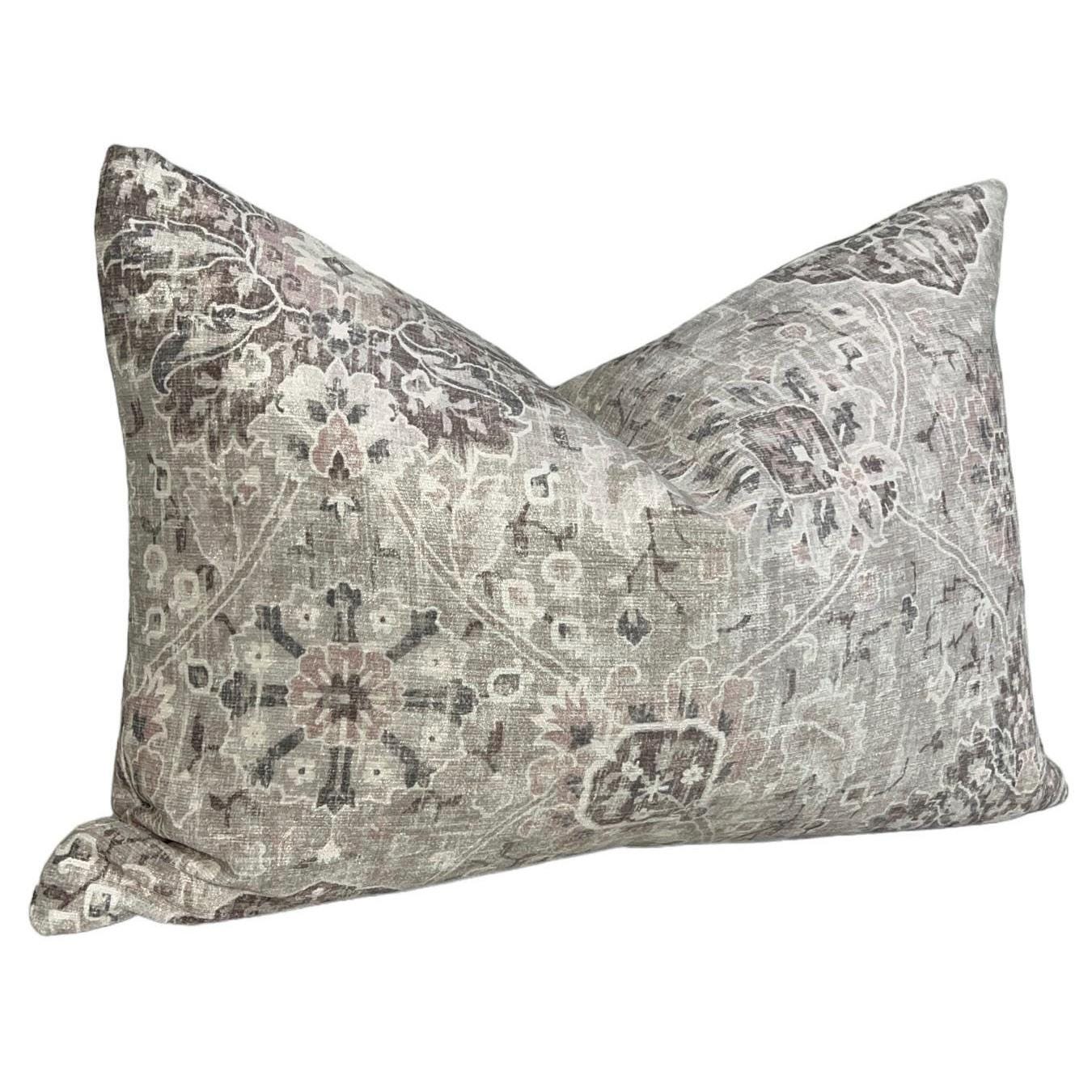 Boho Floral Linen Pillow Cover, Vintage-Inspired Cushion