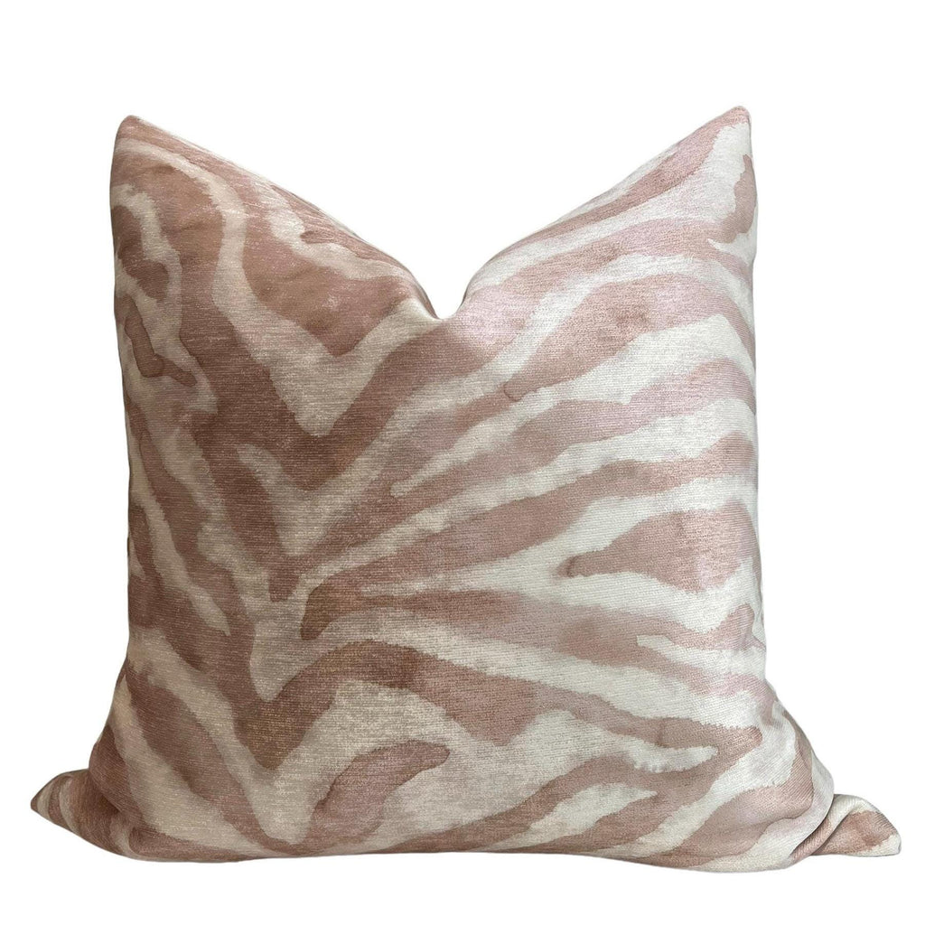 Blush Zebra Print Pillow Cover, Safari Home Decor
