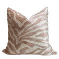 Blush Zebra Print Pillow Cover, Safari Home Decor