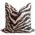 Handmade Beige Zebra Print Pillow Cover, Safari Decor