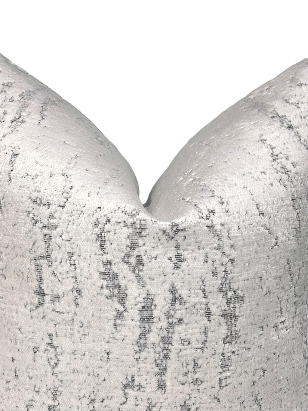 Silver Velvet Pillow Cover, Distressed Gray Metallic Texture, Handmade