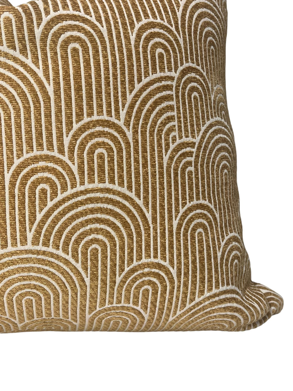 Gold Geometric Arch Pillow Cover, Art Deco Linen Cushion