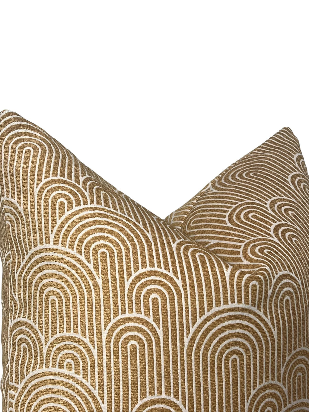 Gold Geometric Arch Pillow Cover, Art Deco Linen Cushion