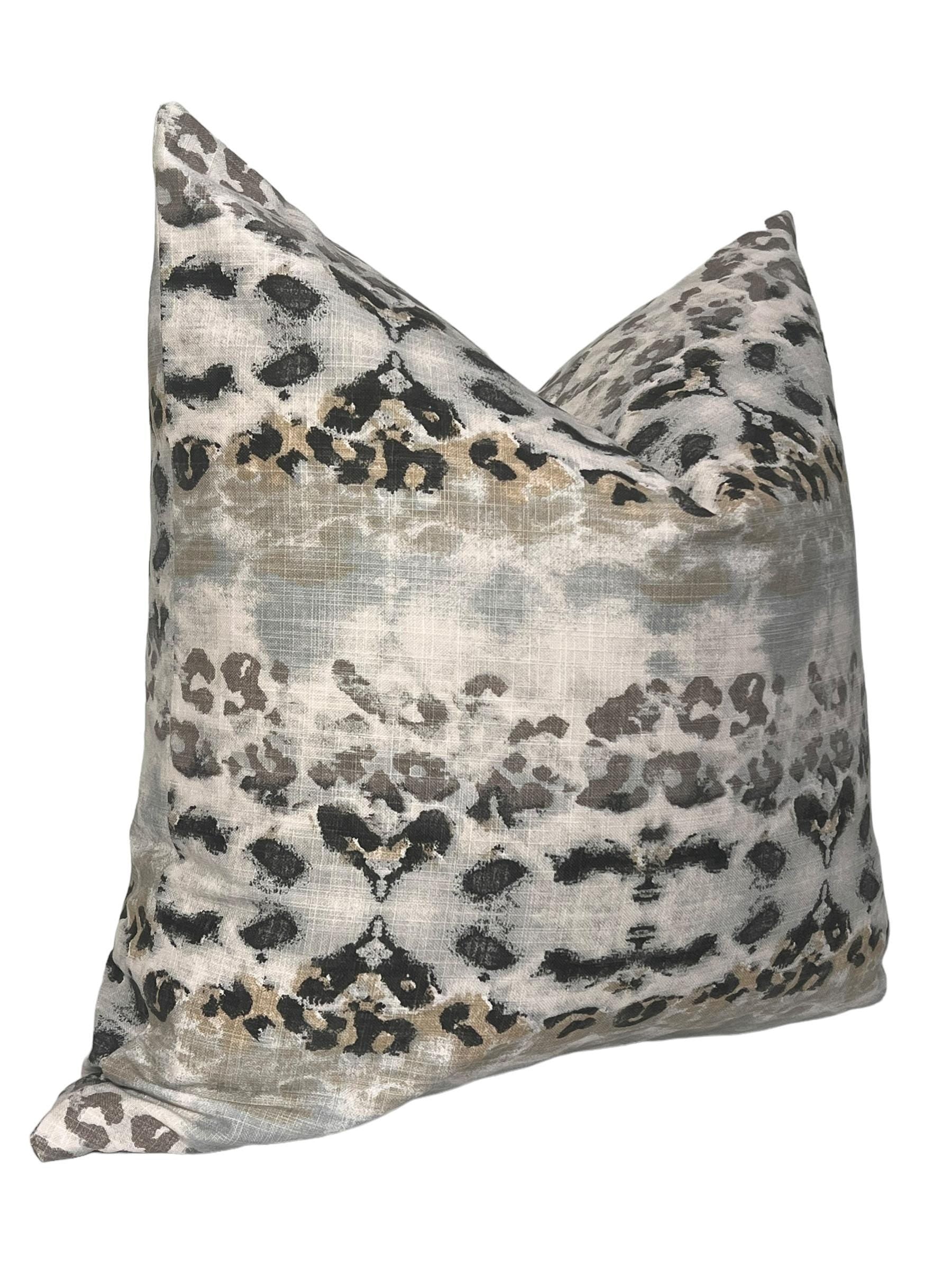 Abstract Leopard Print Pillow Cover, Handmade Safari Decor