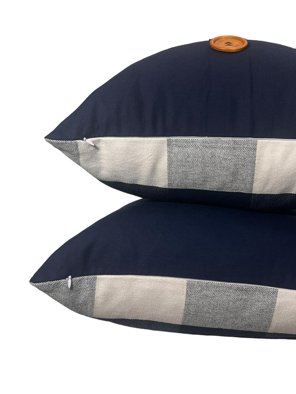 Navy and White Buffalo Check Pillow Cover, Farmhouse Decor