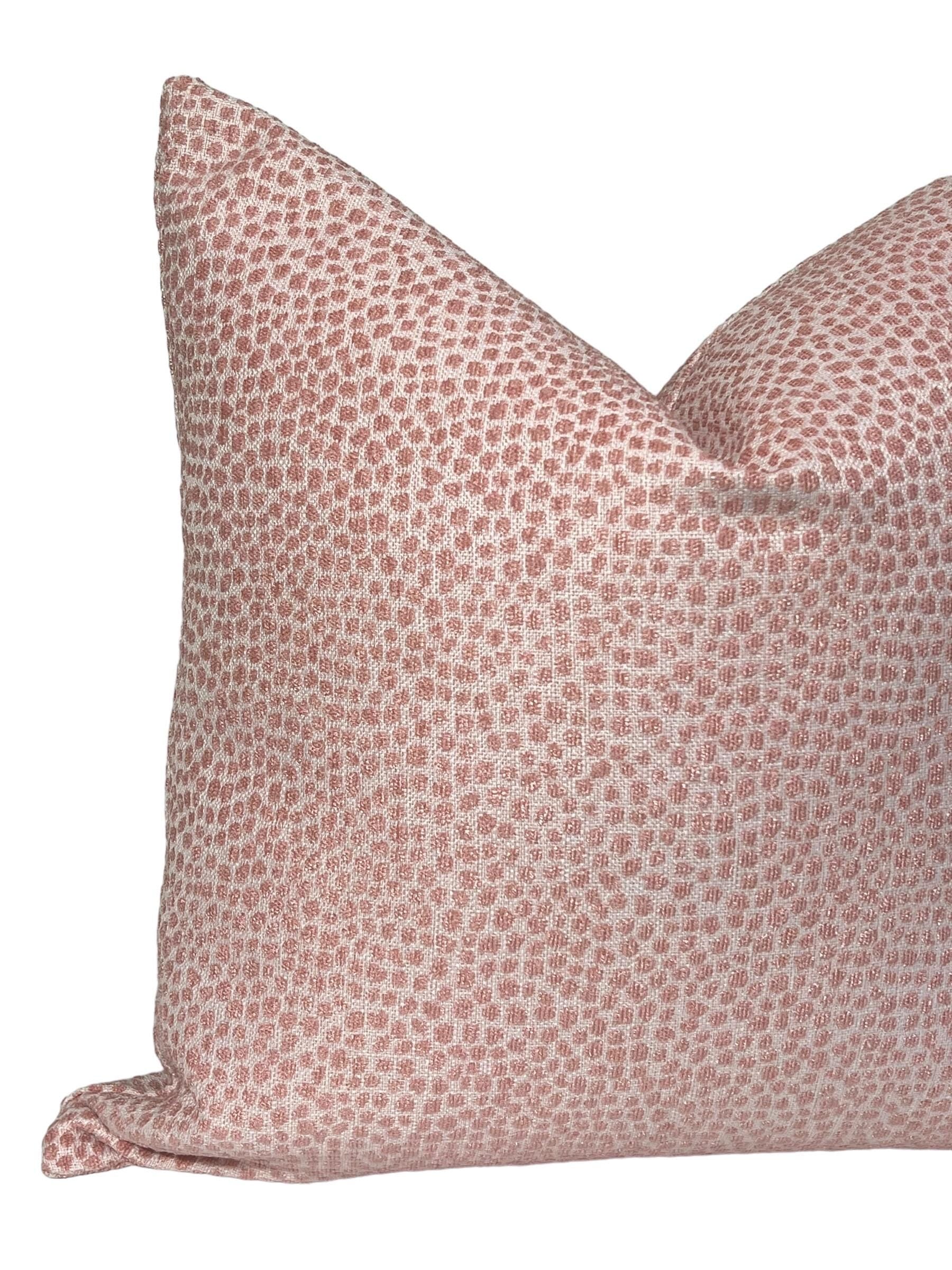 Pink Dot Pattern Pillow Cover, Dotify Bella Pink Chenille Throw Pillow Cover, Pink Textured Pillow, Decorative Pink Chenille Pillow Cover,