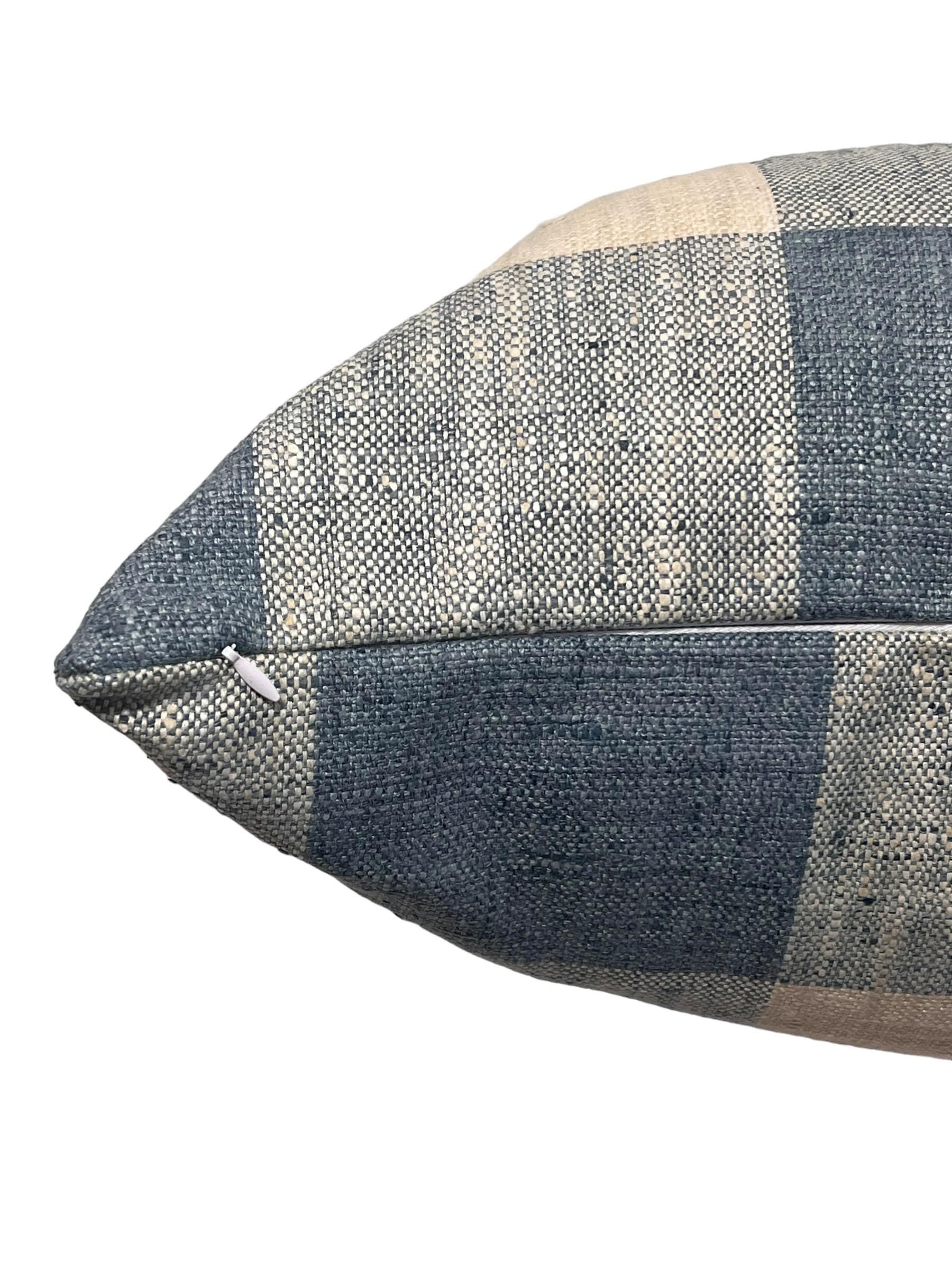 Plaid Pillow Cover Set, Neutral Farmhouse Decor, Handmade in USA