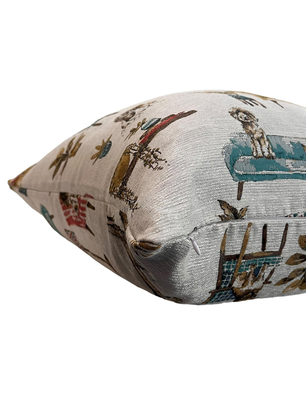 Whimsical Dog Print Pillow Cover, Pet Decor Accent Pillow, Handmade