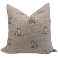 Fox Embroidered Pillow Cover, Rustic Woodland Cushion