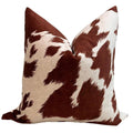 Handmade Cow Print Pillow Cover, Velvet Cowhide Cushion, Farmhouse Decor