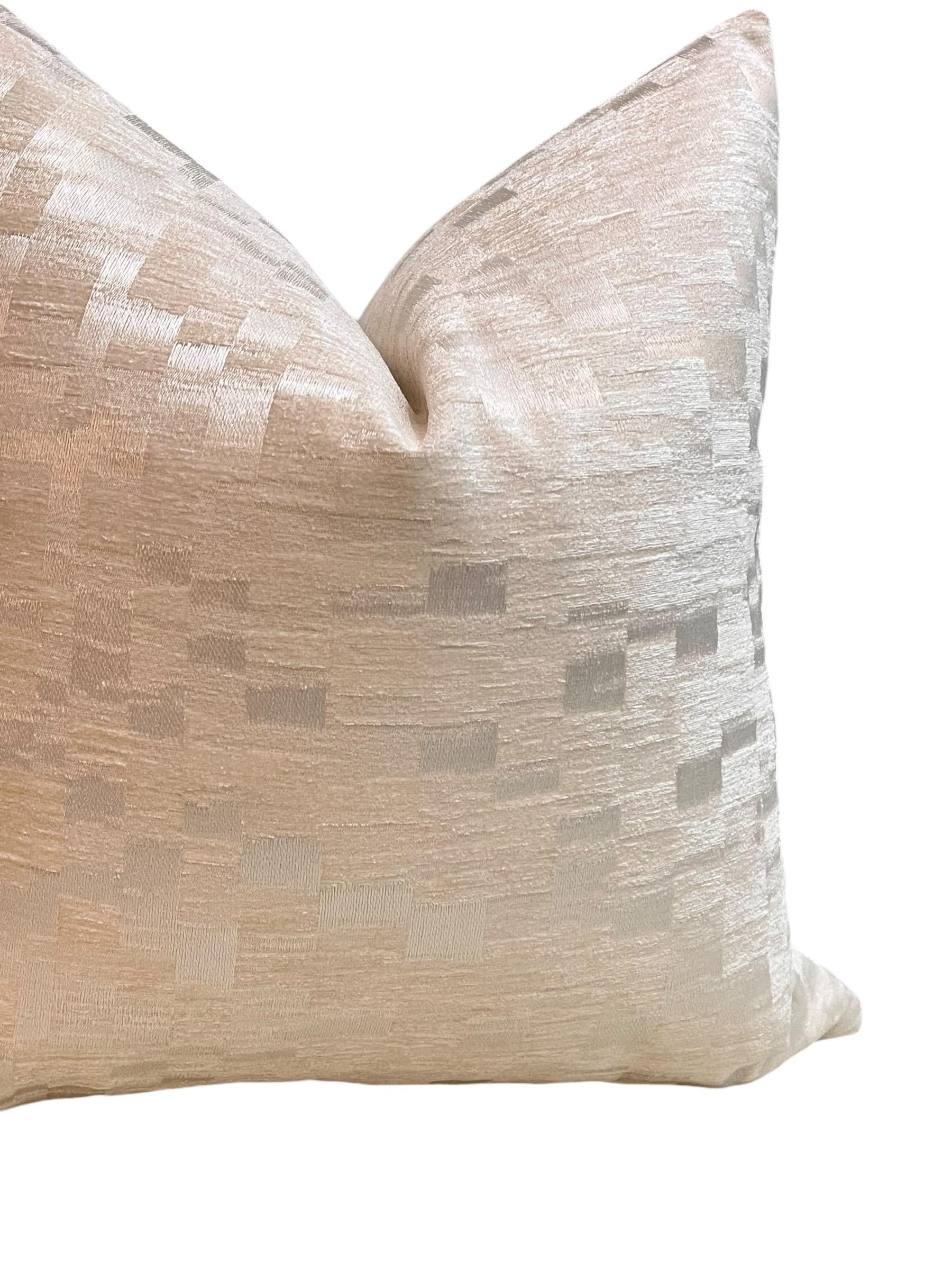 Handmade Textured Cream Pillow Cover, Beige Accent Cushion