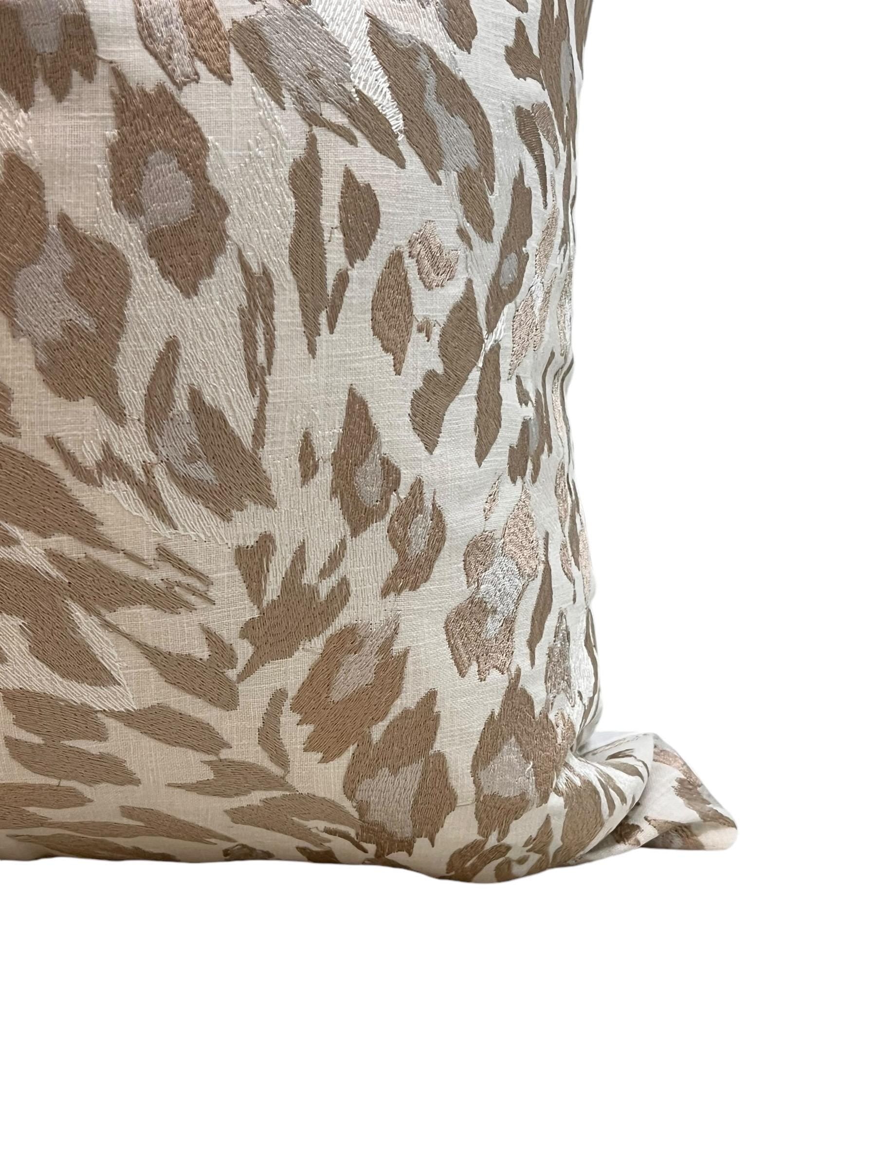 Handmade Leopard Print Pillow Cover, Neutral Animal Print Cushion